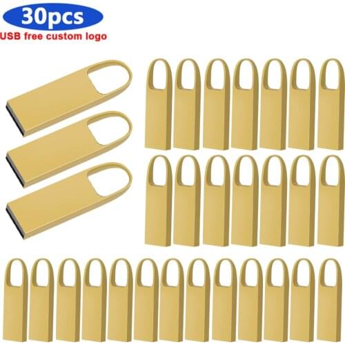 30pcs/lot free Custom logo USB Flash Drive Pen Drive 128GB 64GB 32GB 16GB 8GB 4GB Usb Stick USB 2.0 Waterproof Flash Disk