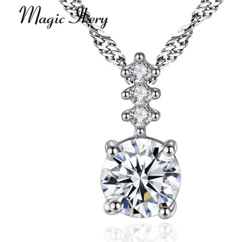 Magic Ikery 2017 New Designer Shiny Zircon Rhinestone Pendant Necklaces For Women Temperament Jewelry Accessories MMN91