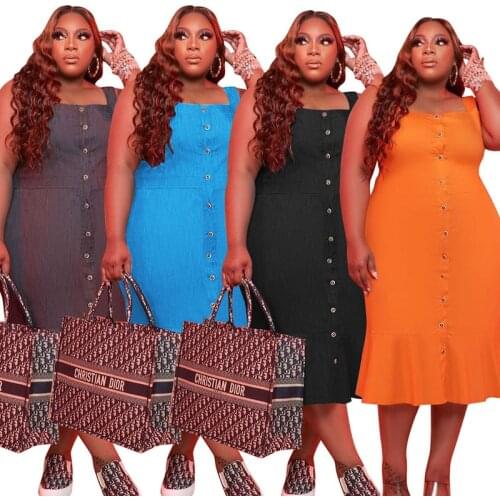 Women Midi Dresses Summer 2021 Fashion Clothes Wholesale Casual Slip Backless Dress Sexy Plus Size Dresses Dropshipping