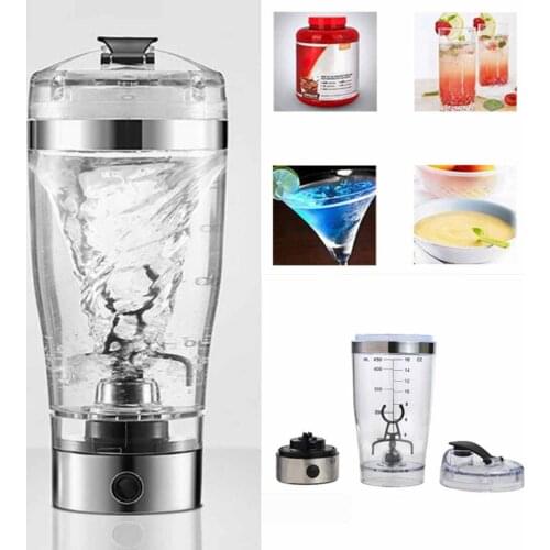 2018 450ML TORQ Electric Protein Shaker USB Shaker Bottles Milk Coffee Blender Water Bottle Movement Vortex Tornado Smart Mixer