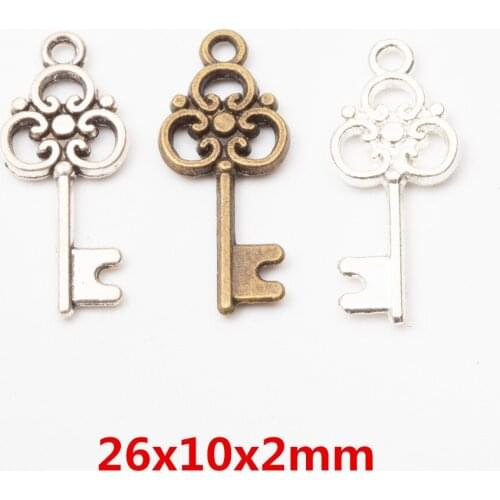 40pcs China Supplier metal alloy skeleton keys charms for keychain 5723