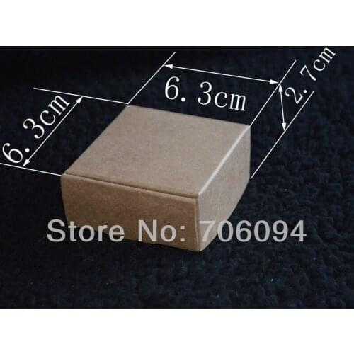 6.3*6.3*2.7CM,100pcs/lot,Cosmetic/Jewerly kraft paper box Brown kraft handmade gift boxes,Essential oil box,custom box logo
