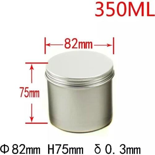 350ml Aluminum Makeup Storage Case Balm Silver Metal Jar Can Tin For Ointment Hand Cream Storage Containers Wax Wedding Boxes