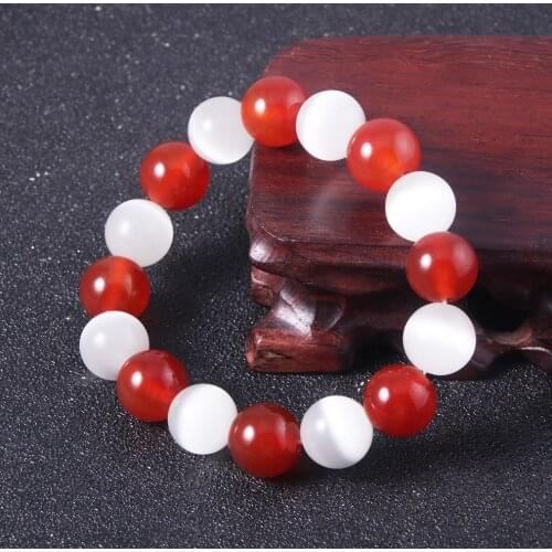 Anime Fruits Basket Kyo Sohma Bracelet Flexible Bangles For Women Men Cosplay Kyos Juzu Red White Bead Bracelet Fashion Jewelry