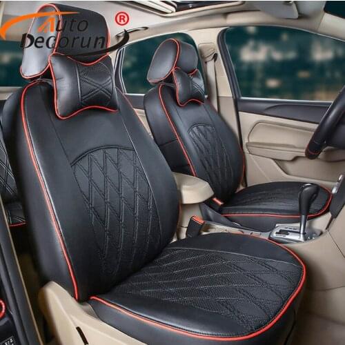 AutoDecorun PU leather covers seat car for audi A1 accessories seat cover set Custom Fit seat protection cushion headrest covers