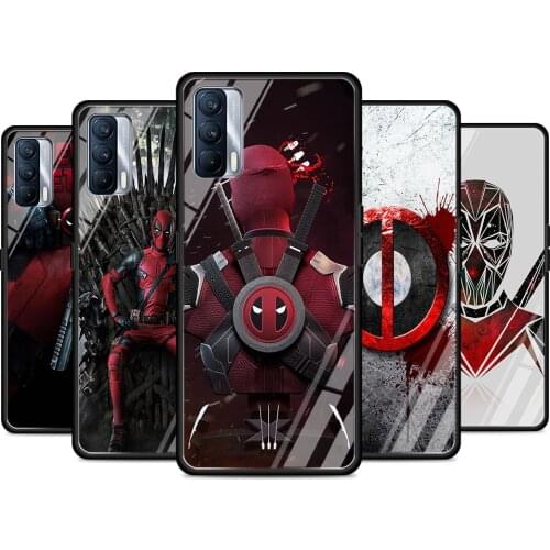 Deadpool Marvel Art Tempered Glass Cover For Realme 7 7i XT C3 6 5 Pro for OPPO A9 2020 A52 Find X2 Lite Phone Case