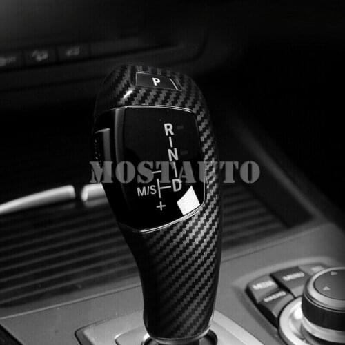 For BMW X5 E70 2008-2018 X6 E71 2008-2018 X4 2013-2016 X3 2011-2016 ABS Carbon Fiber Car Accessory Gear Shift Knob Cover Trim