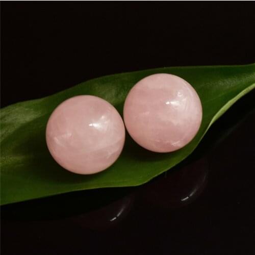 Crystal Sphere 2 pcs 20 mm Natural Rose Quartz Hand Massager Crystal Balls Healing Chakra Reiki Ball Natural Stones and Minerals