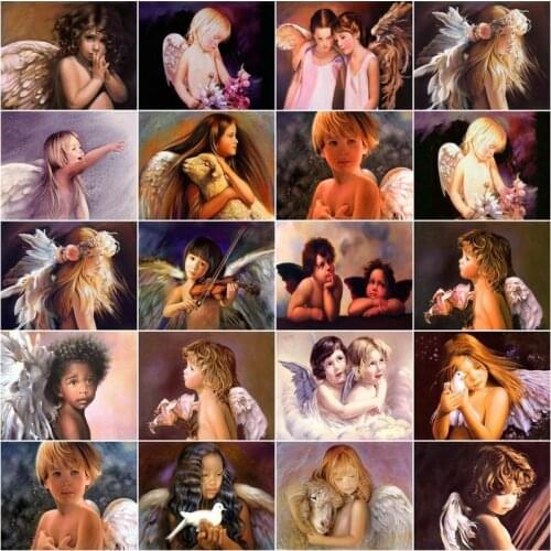 GATYZTORY Picture By Number Angel For Adult Children Drawing On Canvas HandPainted Art Gift DIY Paint By Number Kit Home Decorat