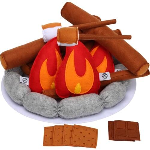 Pretend Camping Play Set Pretend Play Felt Campfire Plush Toy for Kids