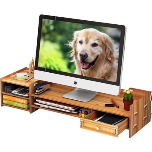 Computer Monitor Increased Shelf Office Supplies Screen Desktop Organizer Stationery Storage Box
