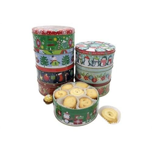 New Tinplate Candy Box Cookie Cookie Box Christmas Packaging Round Cute Box Christmas Gift Tin Box Deco Navidad Xmas