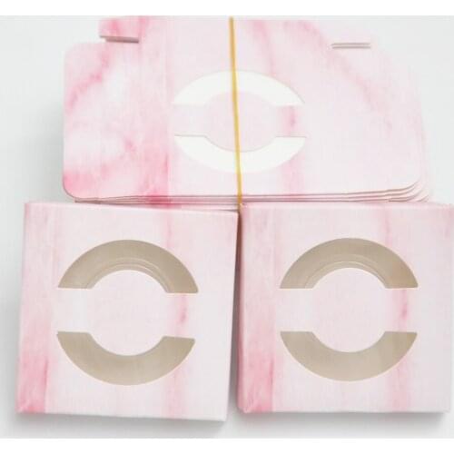 Wholesale Mink False Eyelash Packaging Pink Round window Paper Box Lash Boxes Packaging Custom Logo Faux Eyelashes Makeup Case