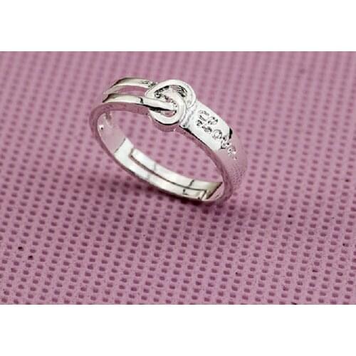 Send box Wholesale 925 Stamped Silver colorWomen Fashion jewelry Rings SIZE OPEN #24