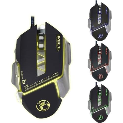Imice V9 USB Wired Mouse 3200CPI 7Buttons Colorful BackLight Gamer Mice LED Optical Computer Mouse Professional Gaming Mouse