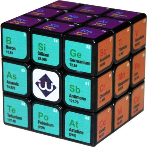 Speed 3x3x3 Chemical Elements Creative Educational Magic Cube Twist Puzzle Toy 3D IQ Game Fancy Cubic Brain Teaser Ultra-Smooth