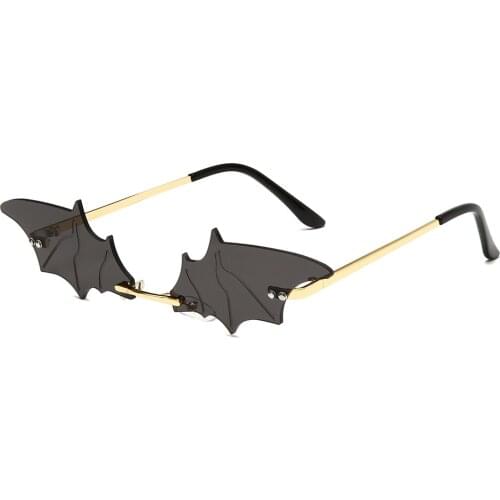 Fashion Cat Eye Sunglasse Brand Design Women Metal Rimless Sun Glasses Luxury Lady Bat Sunglass UV400 Shades Eyewear oculos