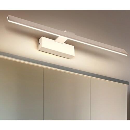 Nordic LED Mirror light Silver 6W 8W Decor Lighting waterproof Bathroom Lamp Bedroom Foyer Study Sconce 44CM 55CM wall lamp