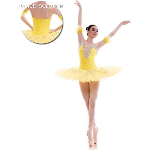 Yellow Stiff Tulle Pre-professional Ballet Tutus Adult Girls Dance Costume Ballet Dance Tutu Ballerina Dress BLL007