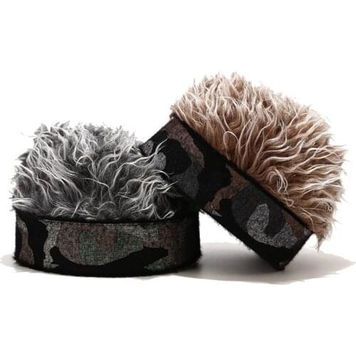 Winter Men Wig Hat Camouflage Cool Hip Hop Hat With Hair Wig Baseball Cap Outdoor Sports Golf Beanie Hats Short Hair Skullcap