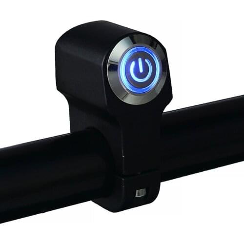 1pc 22mm Motorcycle Scooter Handlebar Mount Switch Waterproof Headlight Hazard Brake Light Power ON-OFF Switches With Blue Lamp