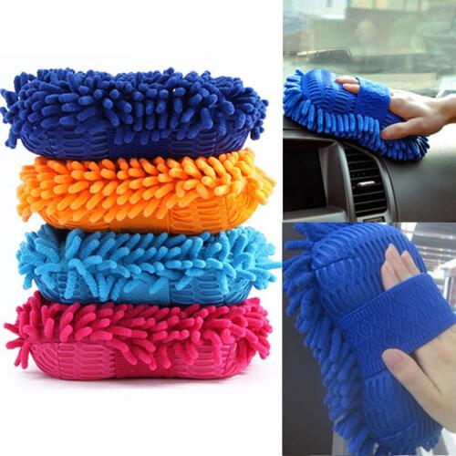 1 x Random Color Microfiber Cleaning Brush Car Sponge Cloth Towel Coral Cleaning Pads Duster
