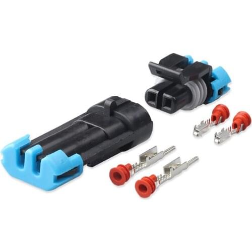 100 sets kit 2 pin way gray PA66 male and female electric Jet Valve Plug connector 12162343 12052644