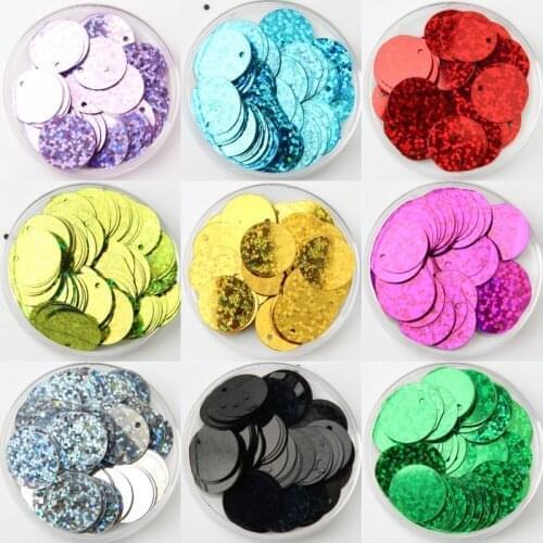 120Pcs/Lot 15mm Laser Sequins Flat Round Loose Sequin For Craft Wedding Confetti Spangles DIY Apparel Sewing Fabric Supplies