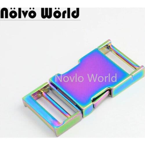 5-10-30 pieces 2.5cm 1 inch Rainbow Dog Collar Slider Buckles,Personalized release buckles strap adjuster