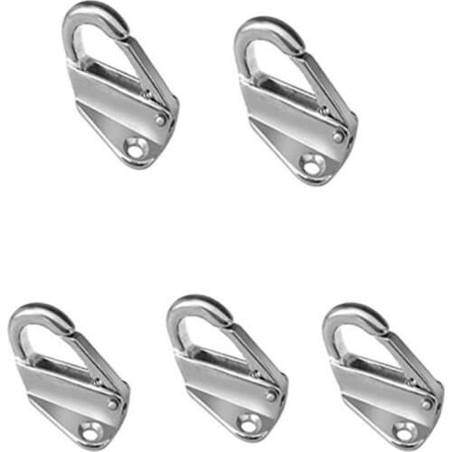5Pcs 43mm Stainless Steel Fending Hooks Fender Spring Hook Snap Attach Rope Boat Sail Tug Ship Marine Hardware Boats Accessories