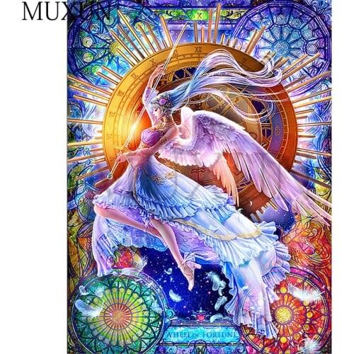 5D Diamond Painting Angel Wings Full Drill Round/Square Beaded Pictures Mosaic Diamond Embroidery Girl Sale Decor For Home X0068