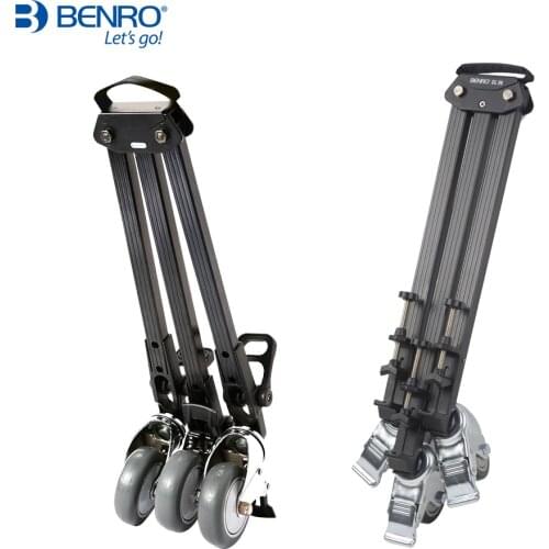 Benro DL06 DL08 Aluminum Camera Photo Video Tripod Pulley Flexible Three-wheel Leg Base Lightweight Holder For DSLR VCR