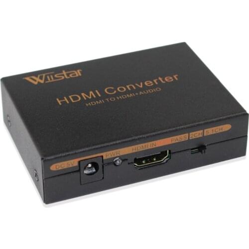 Wiistar HDMI Audio Extractor HDMI to HDMI Optical SPDIF + RCA L / R HDMI Audio Splitter Converter 2CH 5.1CH