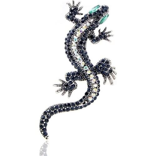 Retro animal lizard brooch new fashion lizard crystal pin