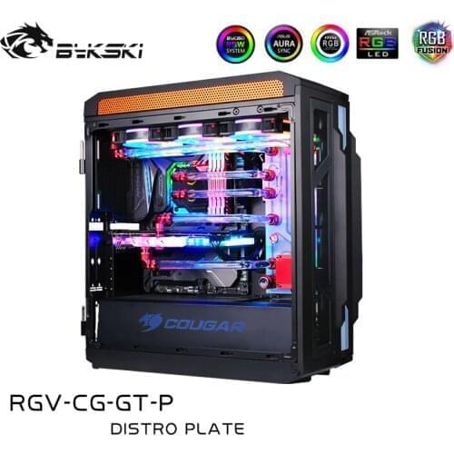 Bykski RGV-CG-GT-P, Waterway Boards For Cougar Gemini T Case, RBW 5V Lighting, For Intel CPU Water Block & Single GPU Building