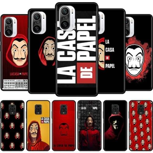 TPU Cover For Xiaomi Redmi Note 9s 7 8t 9 8 10 K40 Pro 9a 9c Black Shell Coque Spain TV Money Heist House Paper La Casa de papel