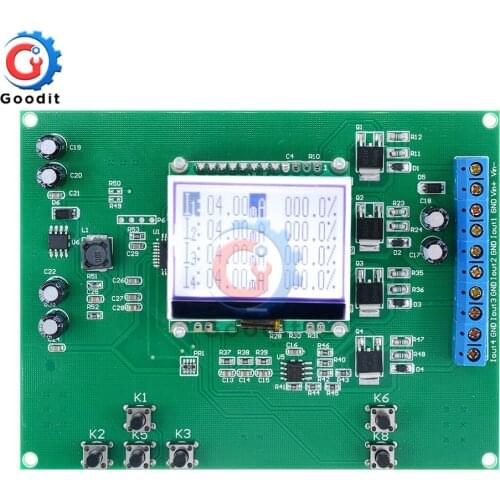 DC 12-24V Adjustment 4-Channel 4-20Ma Current Signal Generator Source Transmitter 6 Keys 12864 LCD Display