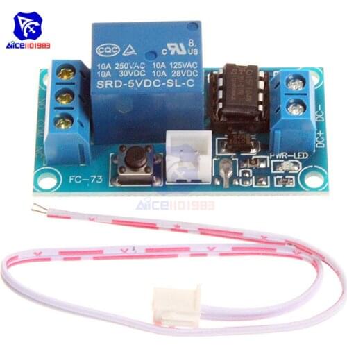 DC 5V/12V/24V 1 Channel Latching Relay Module with Touch Bistable Switch MCU Control for Arduino