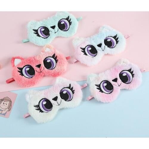 Kids Panda Plush Eye Mask Cute Rabbit Sleeping Blindfold for Children Winter Travel Soft Animal Eye Mask Ins Shade Cover