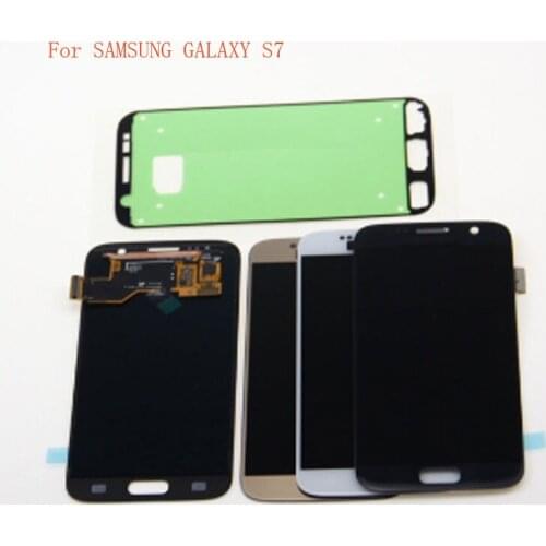AMOLED display for SAMSUNG S7 LCD + touch screen digitizer replaces SAMSUNG GALAXY S7 edge LCD 5.5 inch original with burn G953
