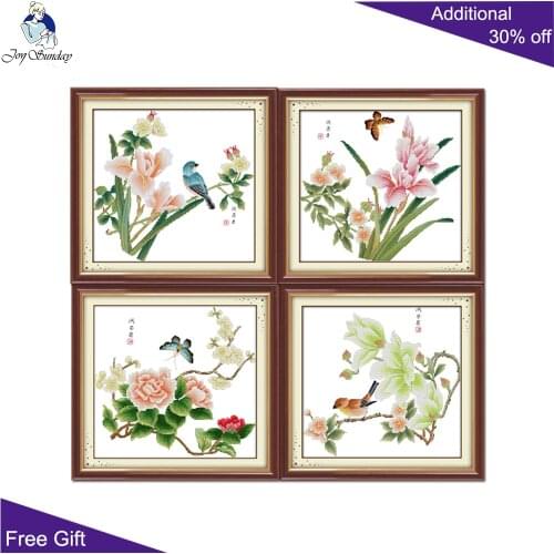 Your Gift H024(1)(2)(3)(4) Counted and Stamped Home Decor Elegant Seasons Needlework Needlepoint Embroidery Cross Stitch kits