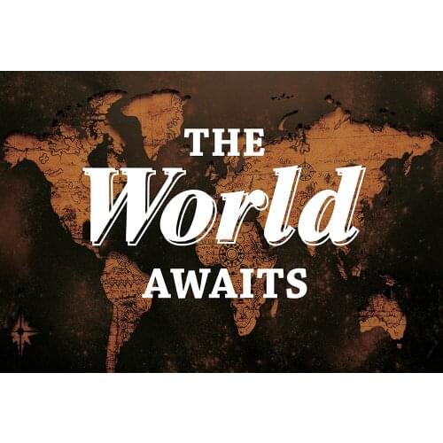 The World Awaits Birthday Party Backdrop Adventure Boy Baby Shower Banners Cake Table Retro World Map Photo Background Supplies