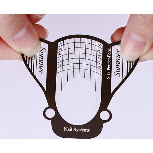 100PC Nail Form French Nail Art Extension Curl Guide Sticker Acrylic UV Gel Polish Tips DIY Stencil Manicure Tool