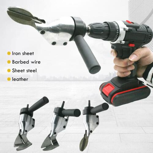 Metal Sheet Scissors Head for Electric Drill Chuck Iron Shears Plastic Cloth Wool Wire Mesh Cutter Air Screwdriver Use