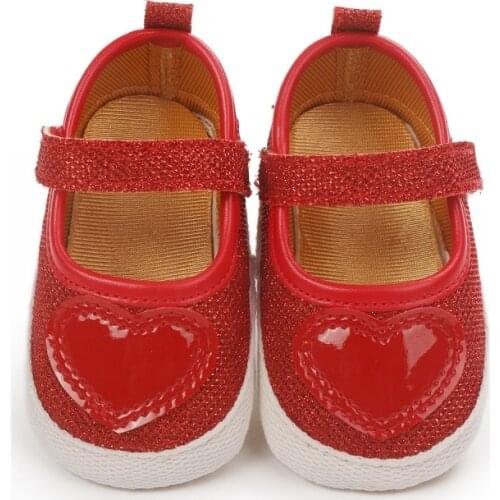 Baby Girl First Walkers Newborn Infant Fashion Heart Pattern PU Shoes Girls Princess Moccasins Solid Soft Prewalker