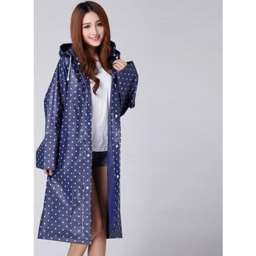 Fashion womens hiking raincoat thickened EVA raincoat adult poncho one-piece raincoat