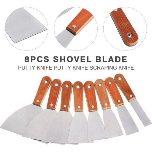 8Pcs Putty Knife Set Construction Tool Plastering Knife Wall Shovel Carbon Steel Scraper Wallpaper Paint For Filling Cracks