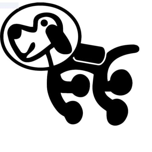 Personality Interesting The Dog Astronaut Funny Fashion Car Sticker Black/Silver Waterproof Sunscreen Decal Auto Accessories PVC