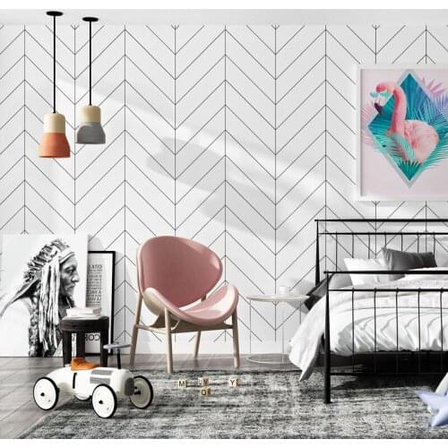 Nordic Style Wallpaper Modern Simple Geometric Pattern Vertical Stripes Clothing Store Bedroom Living Room Background Wall Paper