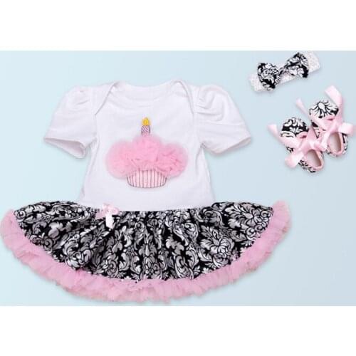 Newborn Princess Style Baby Girl Clothes Kids Birthday Dresses Cupcake Rompers Headwear Shoes Stocking Clothing Sets Party Gifts